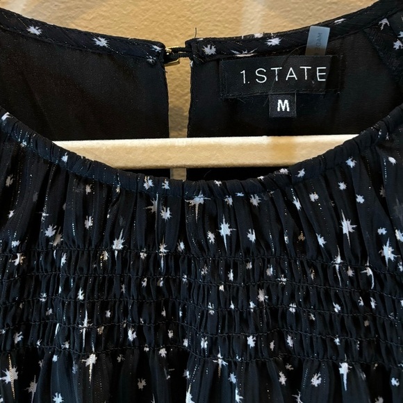 1.STATE black long sleeved starry night blouse with shoulder cut outs 🖤🖤 - Picture 3 of 7